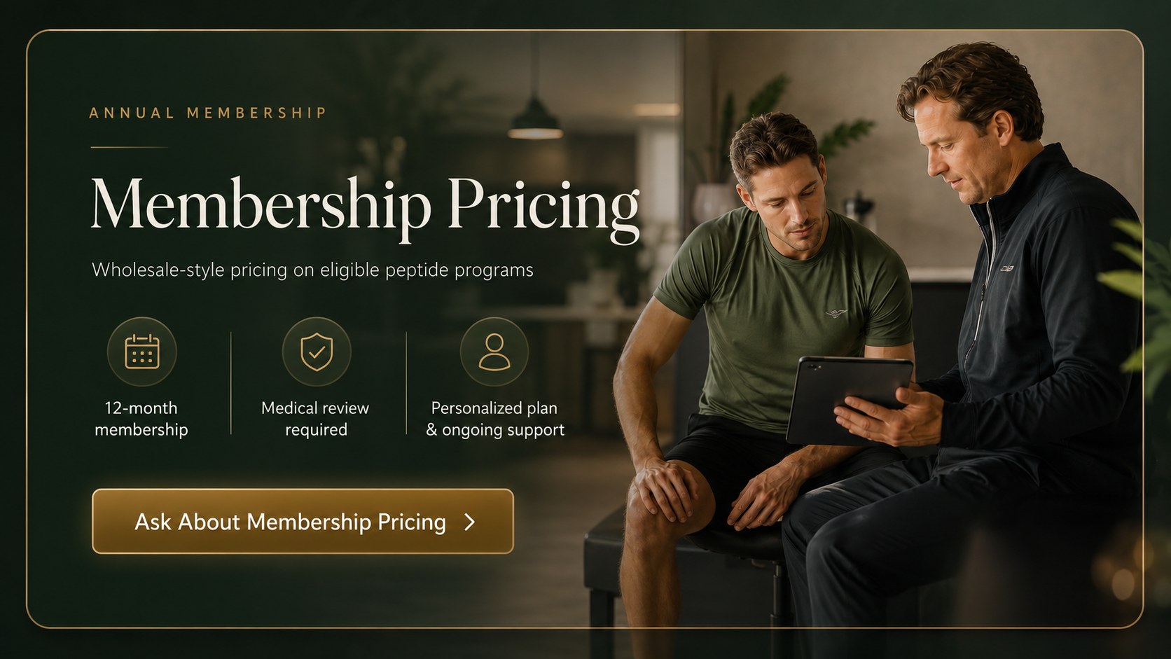 Membership pricing with clinician-guided planning and ongoing support